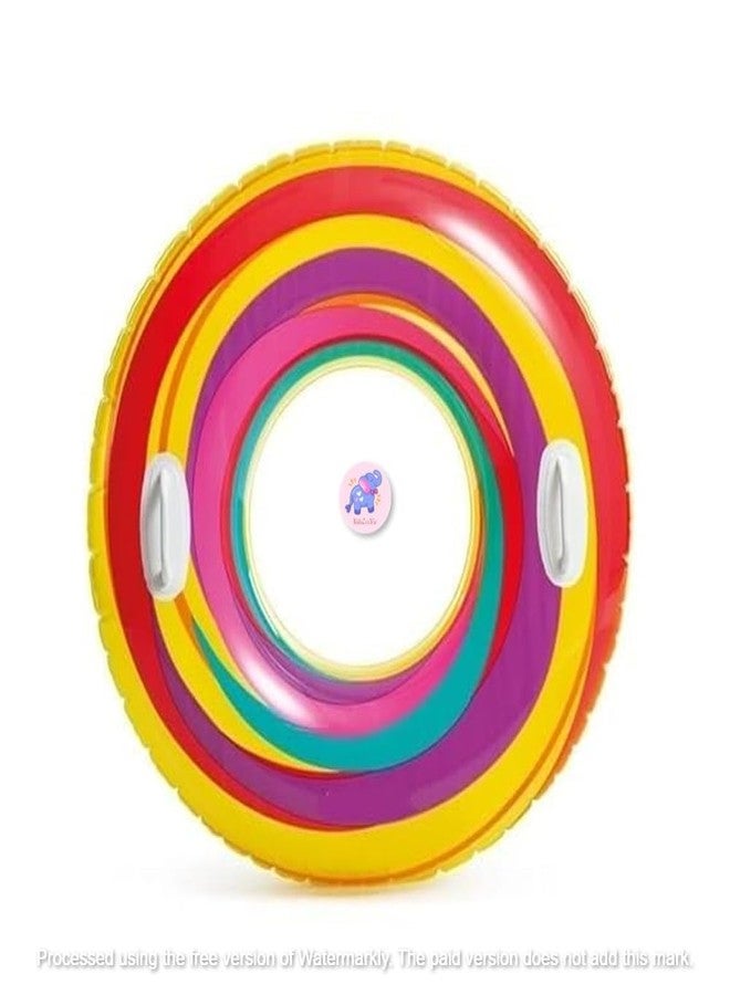 KidsZeeNie® Swirly Whirly 36IN Inflatable Swimming Rings for Summer Fun |Swim Tube for Kids 9+| Round Pool Float for Beach Party, Lake for Adult| Water Safety Floater with 2 Handles - Image 2